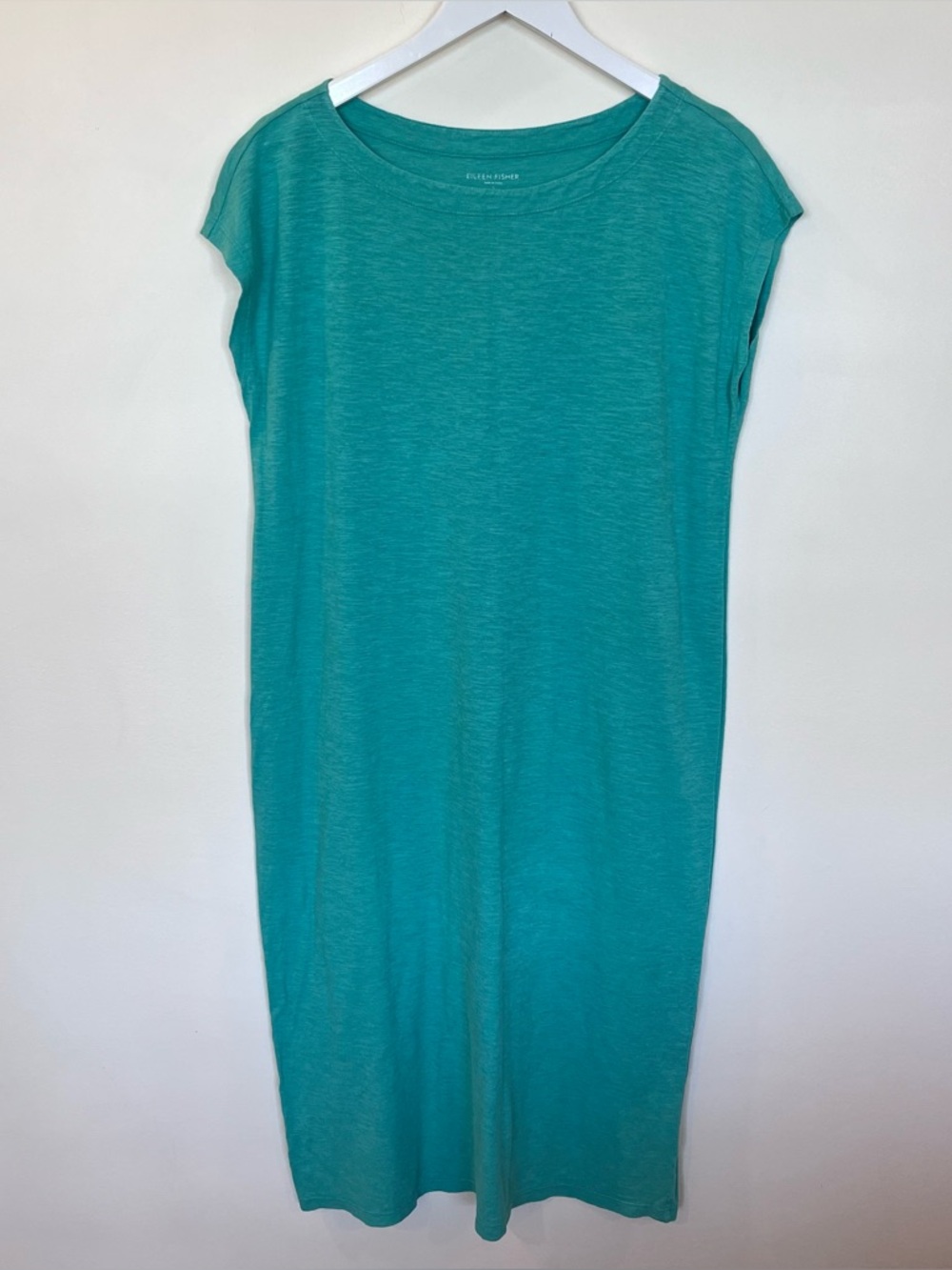 Eileen Fisher Hemp Organic Cotton Dress Women Small Green Shift Lightweight